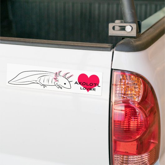 Axolotl Lover met hart Bumpersticker (Op Truck)