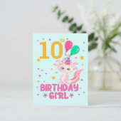 Axolotl Lovers Birthday Girl Salamander Amphibious Briefkaart (Staand voorkant)
