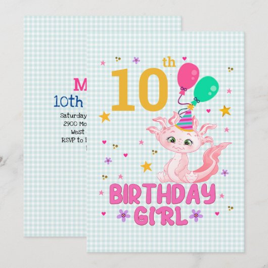 Axolotl Lovers Birthday Girl Salamander Amphibious Kaart (Voorkant / Achterkant)