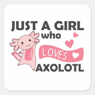 Axolotl Lovers Cute Animals for Girls Square Stick Vierkante Sticker