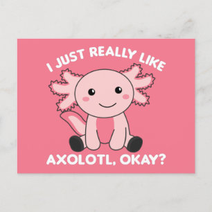 Axolotl Lovers Cute Animals for Kids Pink Briefkaa Briefkaart