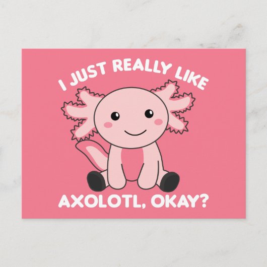 Axolotl Lovers Cute Animals for Kids Pink Briefkaa Briefkaart (Voorkant)