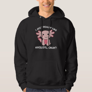 Axolotl Lovers Cute Animals for Kids Pink Hoodie