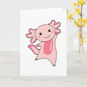 Axolotl Lovers Cute Animals for Kids Pink Kaart (Gele Bloem)