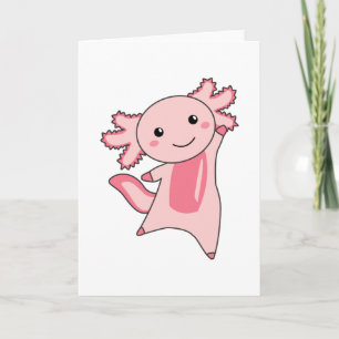 Axolotl Lovers Cute Animals for Kids Pink Kaart