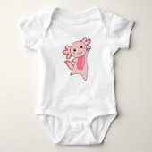 Axolotl Lovers Cute Animals for Kids Pink Romper (Voorkant)