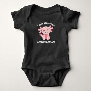 Axolotl Lovers Cute Animals for Kids Pink Romper
