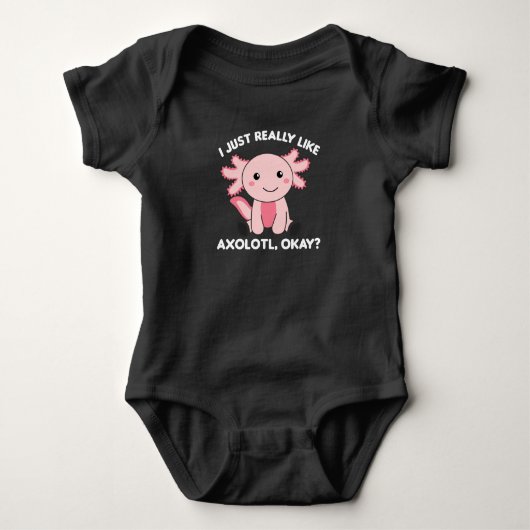 Axolotl Lovers Cute Animals for Kids Pink Romper (Voorkant)