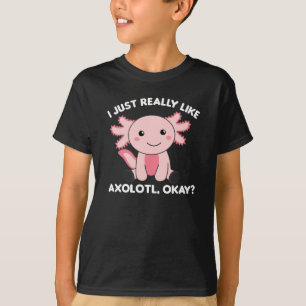 Axolotl Lovers Cute Animals for Kids Pink T-shirt
