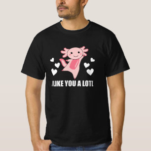 Axolotl Lovers Cute Animals for Kids Pink T-shirt