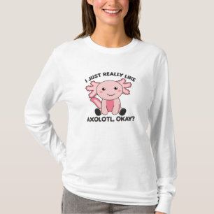 Axolotl Lovers Cute Animals for Kids Pink T-shirt