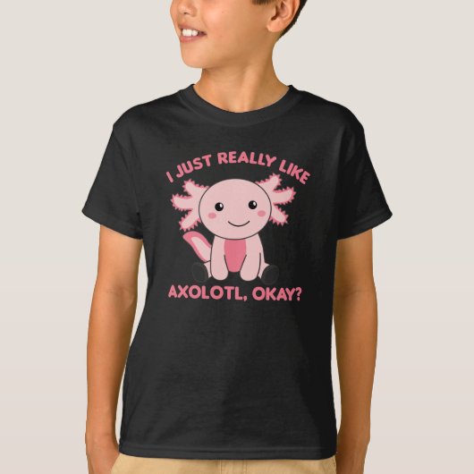 Axolotl Lovers Cute Animals for Kids Pink T-shirt (Voorkant)