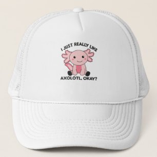 Axolotl Lovers Cute Animals for Kids Pink Trucker Pet