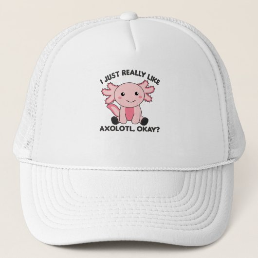 Axolotl Lovers Cute Animals for Kids Pink Trucker Pet (Voorkant)