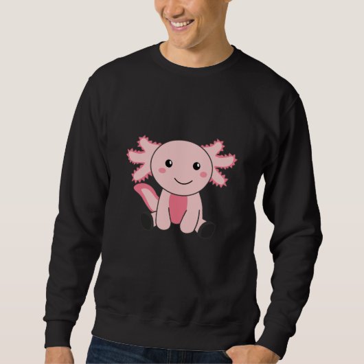 Axolotl Lovers Cute Animals for Kids Pink Trui (Voorkant)