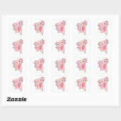 Axolotl Lovers Cute Animals for Kids Pink Vierkante Sticker (Vel)