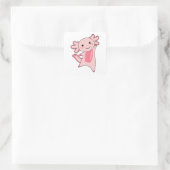 Axolotl Lovers Cute Animals for Kids Pink Vierkante Sticker (Tas)