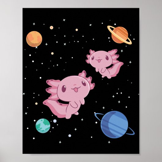 Axolotl Lovers Cute Animals Space Axolotl All Poster (Voorkant)