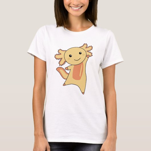 Axolotl Lovers Cute Animals voor kinderen geel T-shirt (Voorkant)