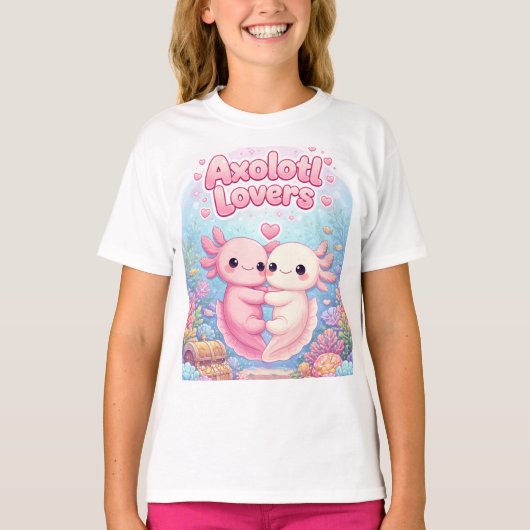 Axolotl Lovers Cute Kawaii design T-Shirt (Voorkant)