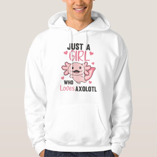 Axolotl Lovers Sweet Animals For Girls Pink Hoodie (Voorkant)