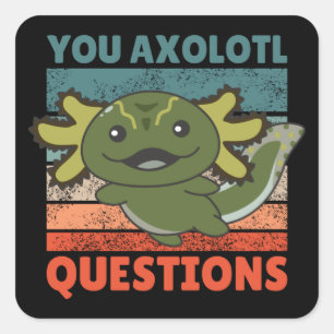 Axolotl Lovers Sweet Animals Kinder Axolotl Square Vierkante Sticker