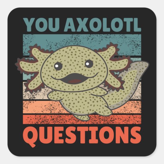 Axolotl Lovers Sweet Animals Kinder Axolotl Square Vierkante Sticker (Voorkant)