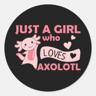 Axolotl Lovers Sweet Animals voor meisjes Roze Cla Ronde Sticker