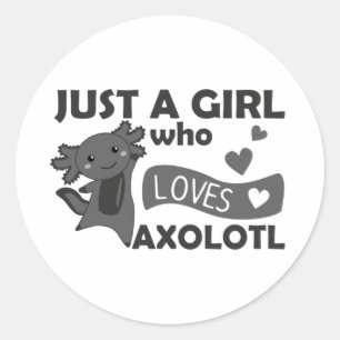 Axolotl Lovers Sweet Animals voor meisjes Roze Cla Ronde Sticker