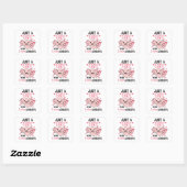 Axolotl Lovers Sweet Animals voor meisjes Roze Vierkante Sticker (Vel)