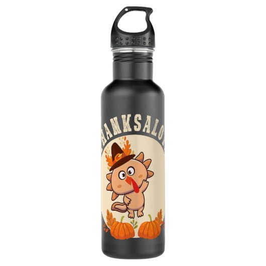 Axolotl Lovers Thanksgiving Axolotl Waterfles (Voorkant)