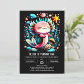 Axolotl Magische Waterverf Verjaardag Kaart (Staand voorkant)