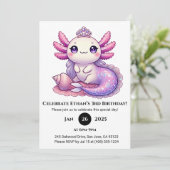 Axolotl Mermaid Princess Verjaardag Kaart (Staand voorkant)