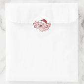 Axolotl Merry Christmas Winter Axolotl Ronde Sticker (Tas)