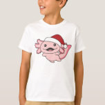 Axolotl Merry Christmas Winter Axolotl T-shirt<br><div class="desc">De axolotl to soft nights with Christmas cap. Funny animals with gifts and snow for the folidays. Also funny for christmas in July. Axolotls are cute animals and perfect for Christmas.</div>