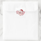 Axolotl Merry Christmas Winter Axolotl Vierkante Sticker (Tas)