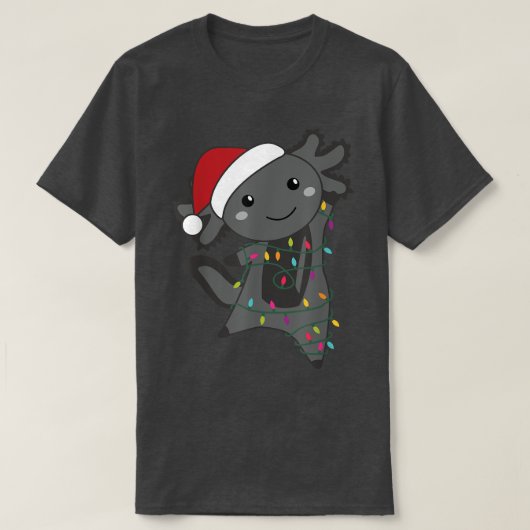 Axolotl Merry Kerstmis, lichte lichte dieren T-shirt (Design voorkant)