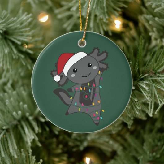 Axolotl Merry Winter Animals Axolotls Ba Keramisch Ornament (Boom)
