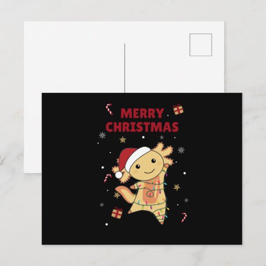 Axolotl Merry Winter Animals Axolotls Briefkaart (Voorkant / Achterkant)
