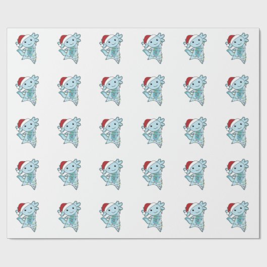 Axolotl Merry Winter Animals Axolotls Cadeaupapier (Vlak)
