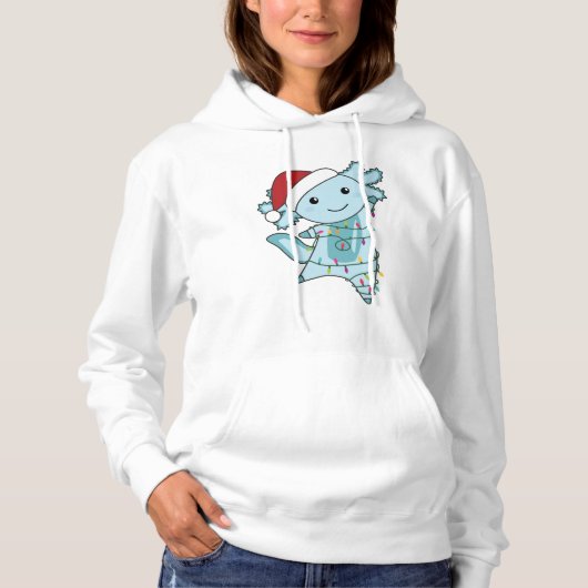 Axolotl Merry Winter Animals Axolotls Hoodie (Voorkant)