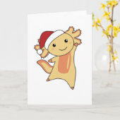 Axolotl Merry Winter Animals Axolotls Kaart (Gele Bloem)