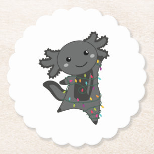 Axolotl Merry Winter Animals Axolotls Kartonnen Onderzetters