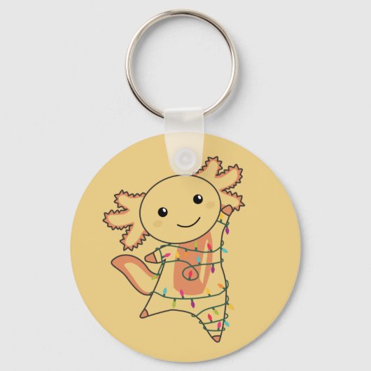 Axolotl Merry Winter Animals Axolotls Ke Sleutelhanger (Voorkant)
