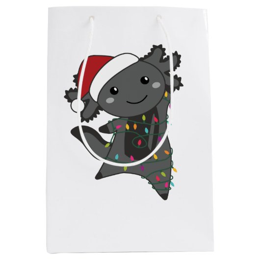 Axolotl Merry Winter Animals Axolotls Medium Cadeauzakje (Voorkant)