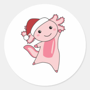 Axolotl Merry Winter Animals Axolotls Ronde Sticker
