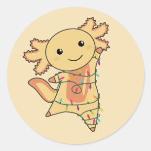 Axolotl Merry Winter Animals Axolotls Ronde Sticker