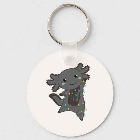Axolotl Merry Winter Animals Axolotls Sleutelhanger (Voorkant)