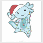 Axolotl Merry Winter Animals Axolotls Sticker (Vel)
