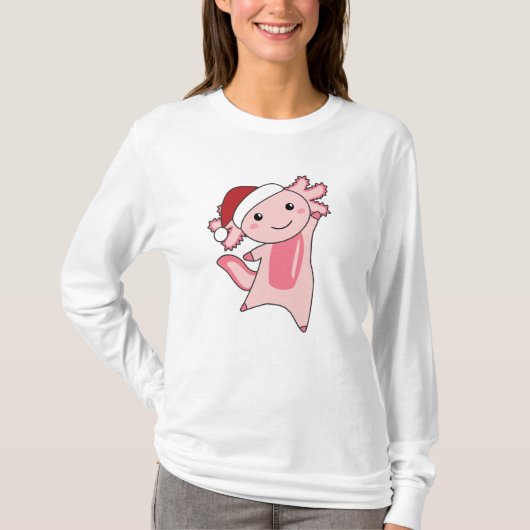 Axolotl Merry Winter Animals Axolotls T-shirt (Voorkant)